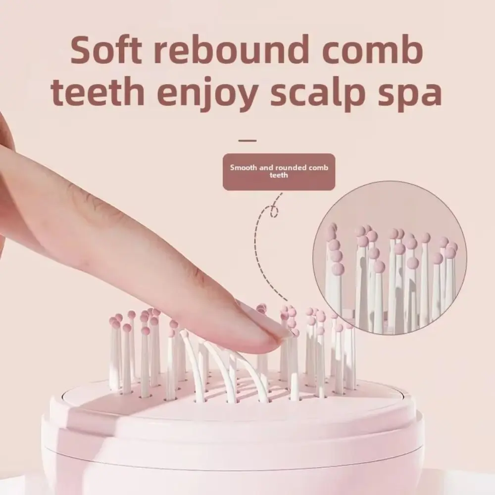 One-click Self Cleaning Air Cushion Massage Combs With Mirror Anti-Static Portable Hair Comb Anti-knotting Dust-proof Cover