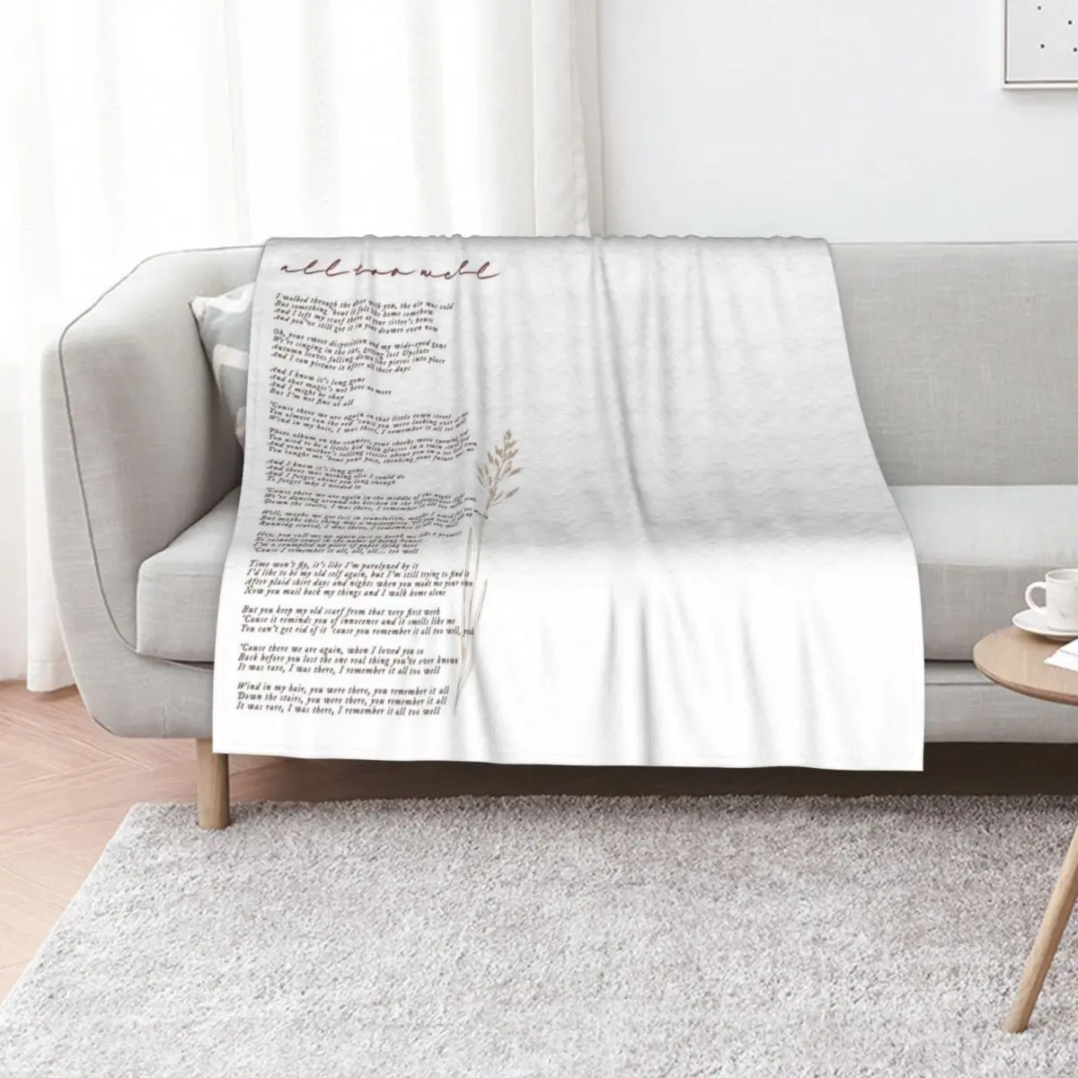 all too well lyric Throw Blanket Stuffeds Personalized Gift Luxury Thicken Quilt manga Tourist Blankets