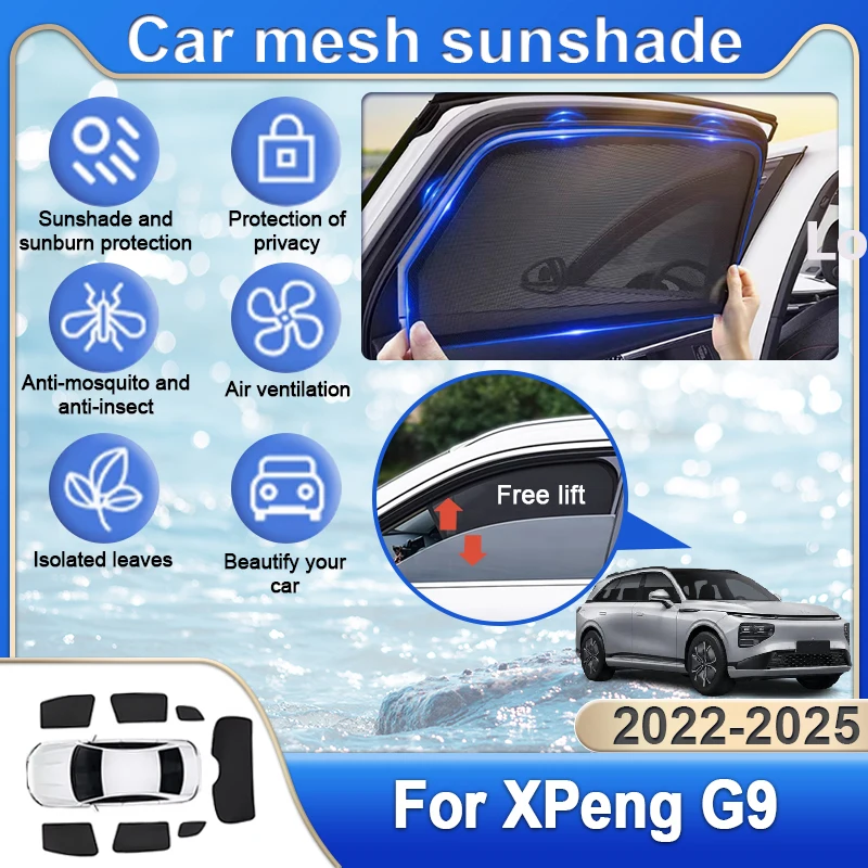 

Car Sunshade For XPeng G9 Accessories 2022~2025 2023 2024 Parts Custom Window Magnetic Visor Sun Shade Curtain Auto Accessories