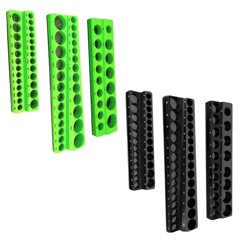 Y5GD Socket Storage Rack 1/4inch3/8inch Plastic Socket Display Holder Professional Tools Garages