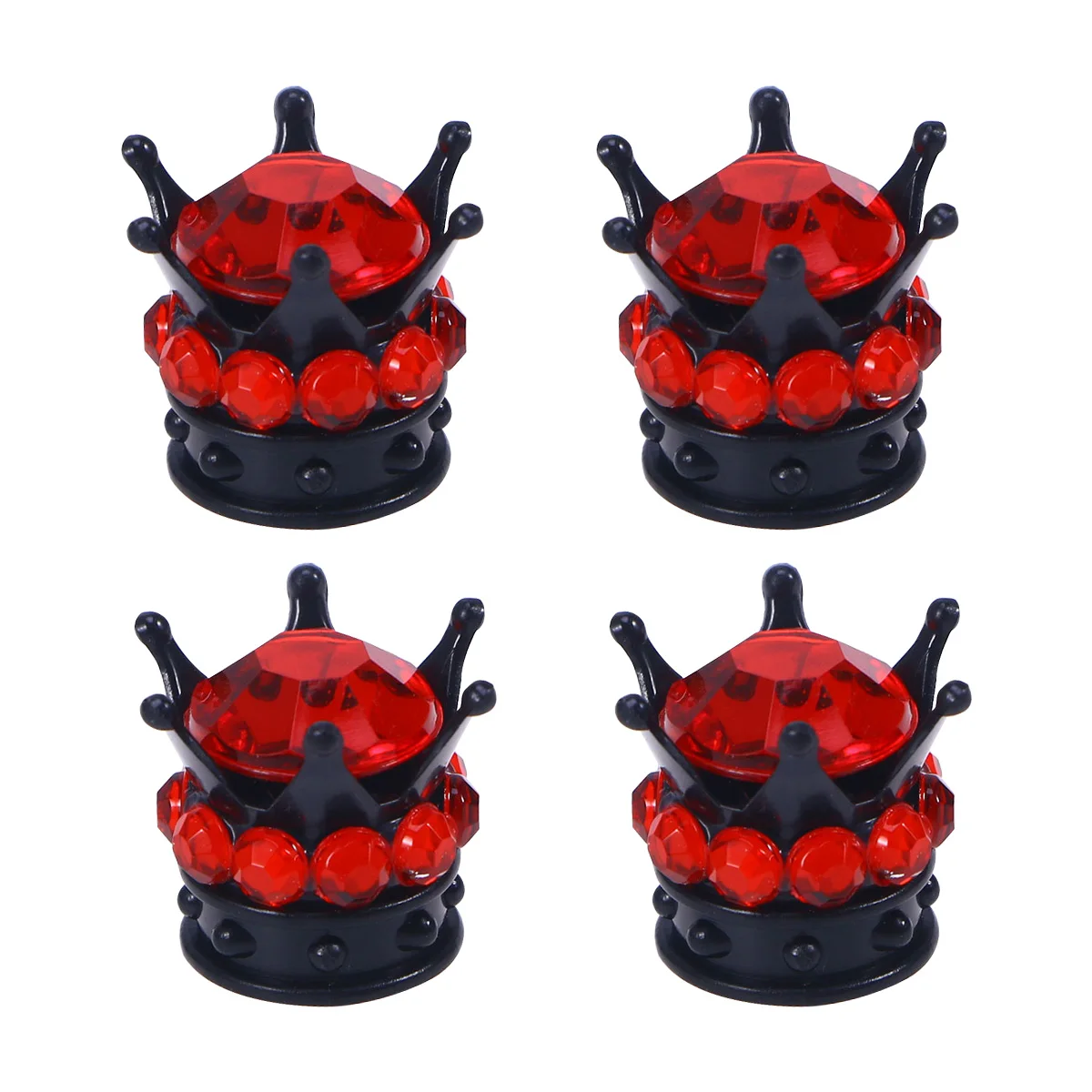 

4pcs Tyre Valve Caps Durable Plastic Dustproof Car Truck Motorcycle Auto Tire Stem Cover Easy Install Solid Black Red