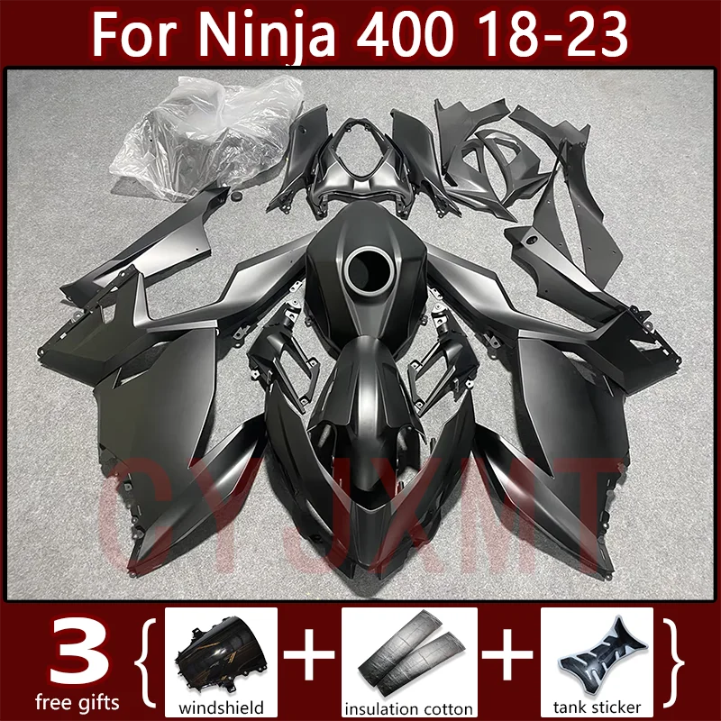 

Матовый обтекатель мотоцикла для Ninja400 2018 2019 2020 2021 2022 2023 Обтекатели панели ZX400 EX400 18 19 20 21 22 23 Черный чехол на бак