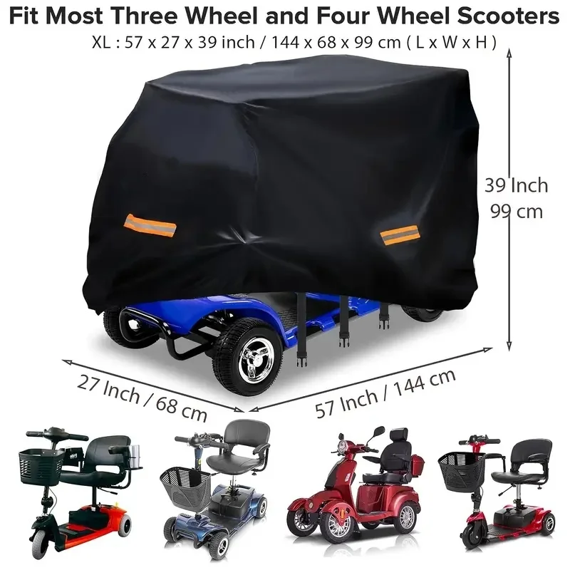 غطاء سكوتر قماش أكسفورد - حماية من الأشعة فوق البنفسجية، مثالي للدراجات البخارية الكهربائية والتخزين، غطاء سكوتر | غطاء شرائط عاكسة #2