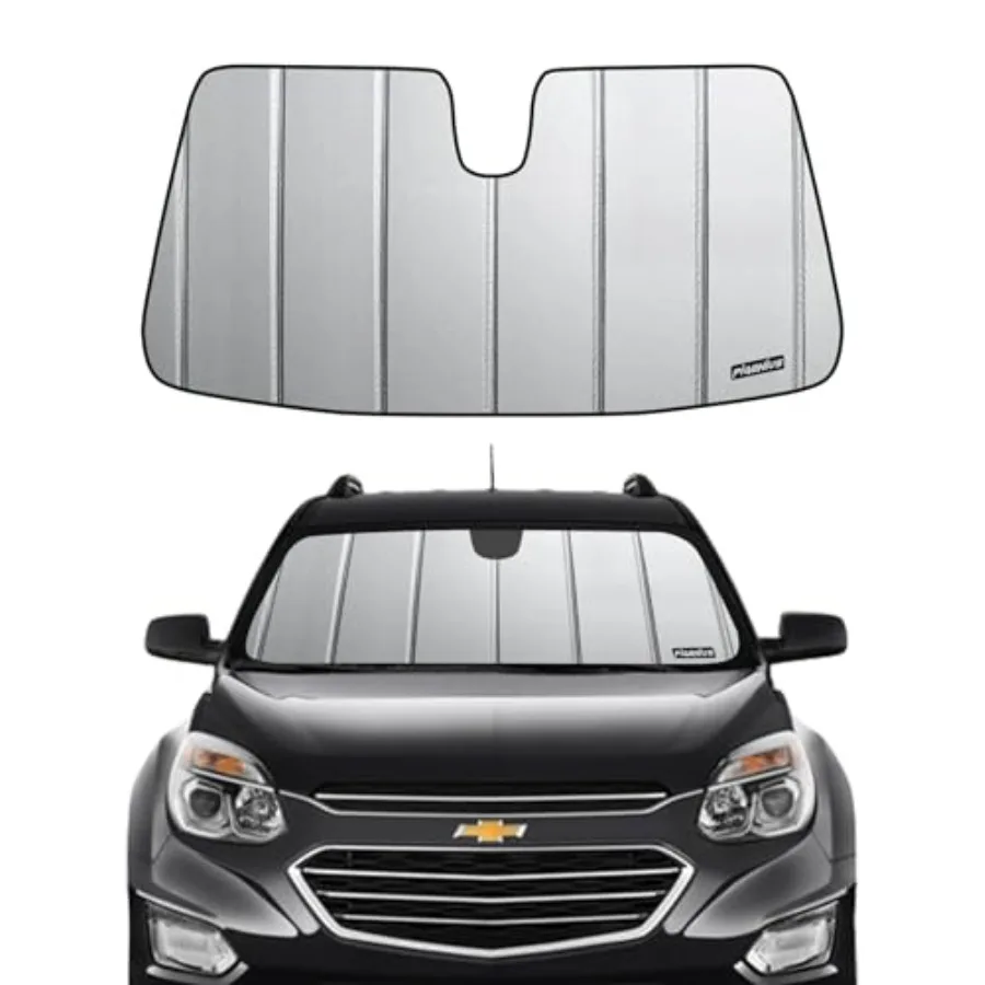 

Windshield Sunshade for Chevy/GMC Equinox/Terrain 2010-2017: Premium Grey Leather Finish UV Protection Foldable Design Interior