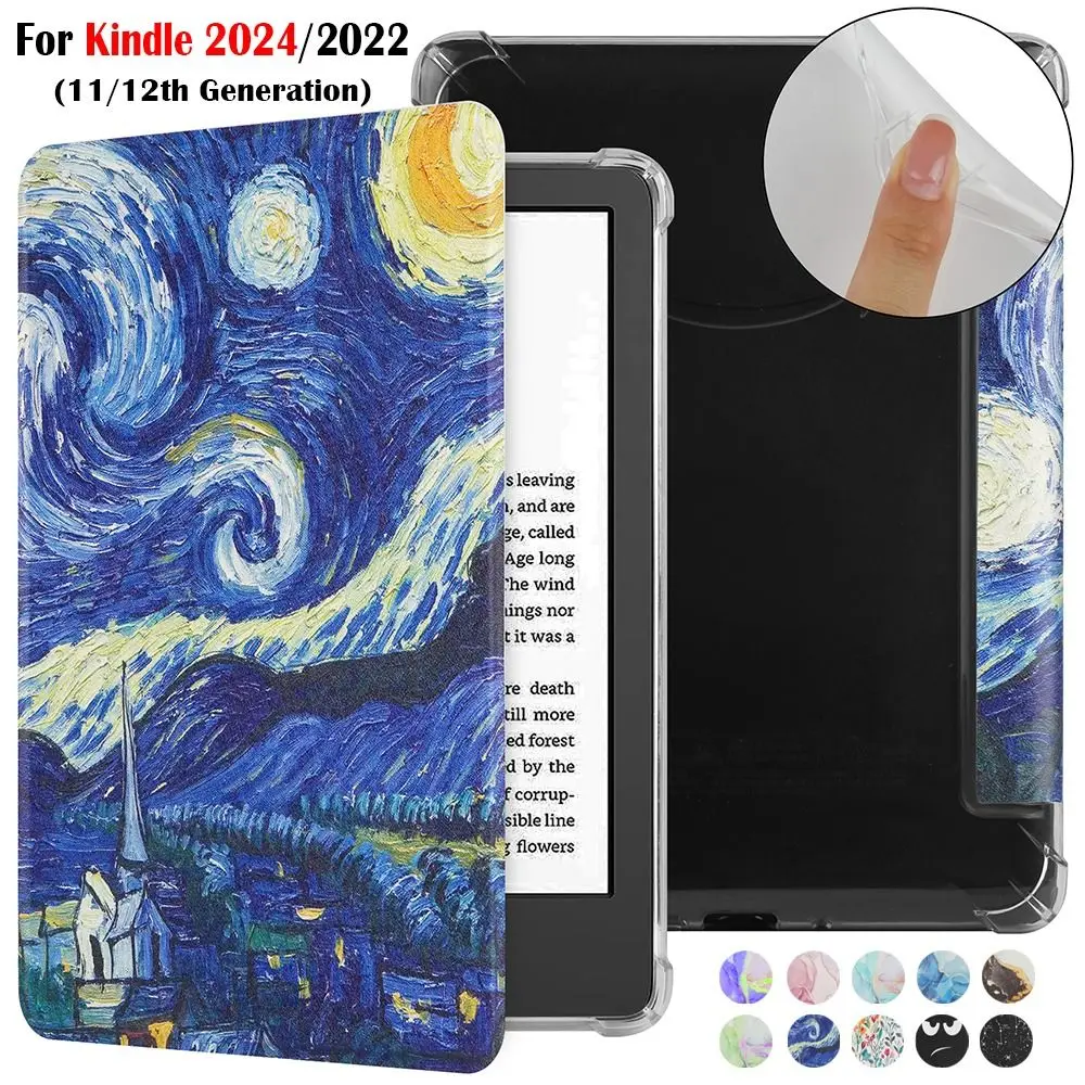 

Auto Wake/Sleep e-Reader Case Shockproof TPU C2V2L3 Shell Wear Resistant for Kindle Basic 2024/2024 (11/12th Generation)