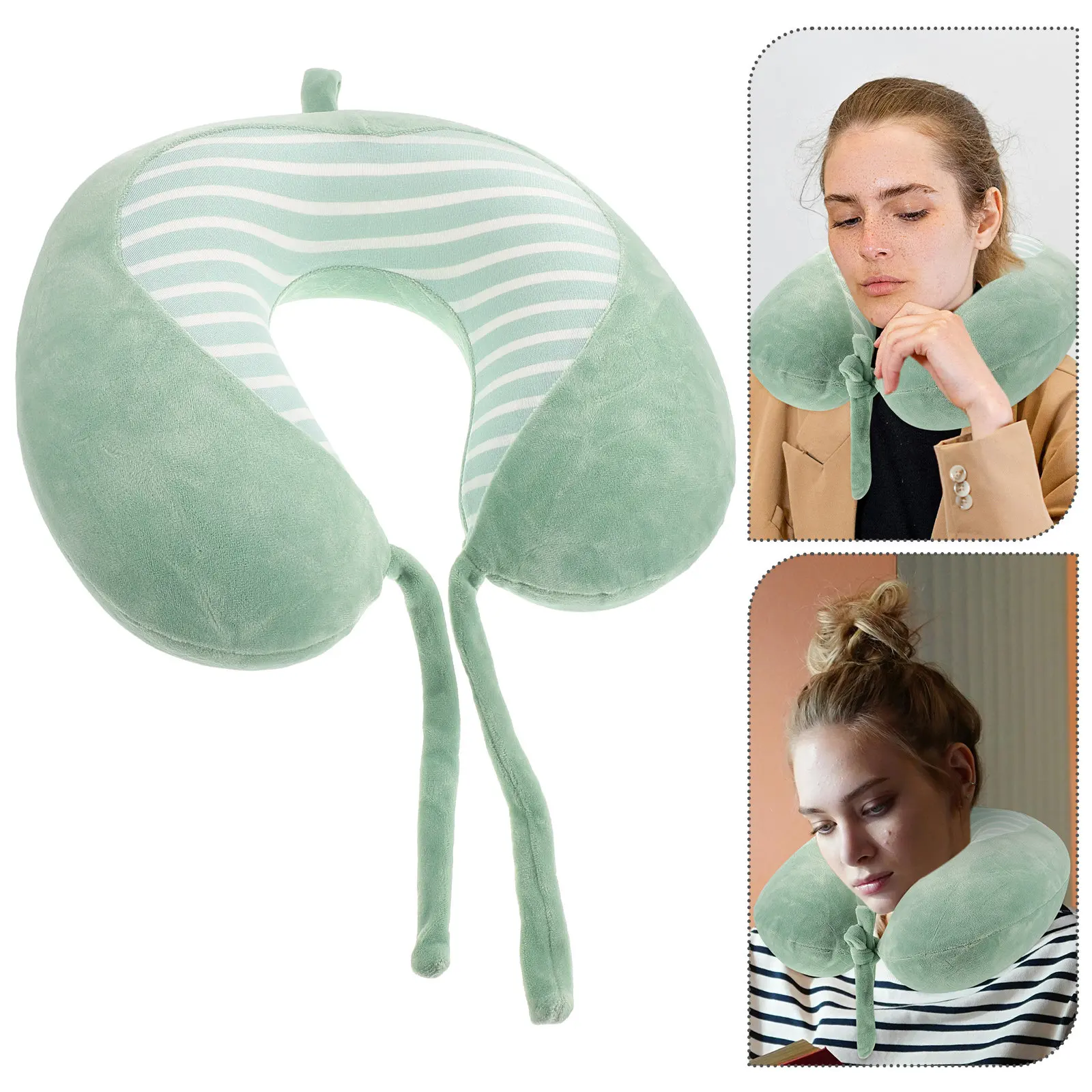 

U-образная дорожная подушка для шеи с эргономичной поддержкой головы для самолета, поезда, автомобиля, портативная мягкая подушка для комфортного сна