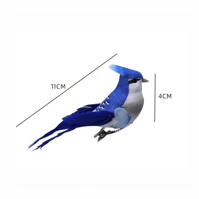 Artificial Simulation Blue Birds 3Pcs Lightweight Foam Feather Models for DIY Wreath Garland Holiday Decoration