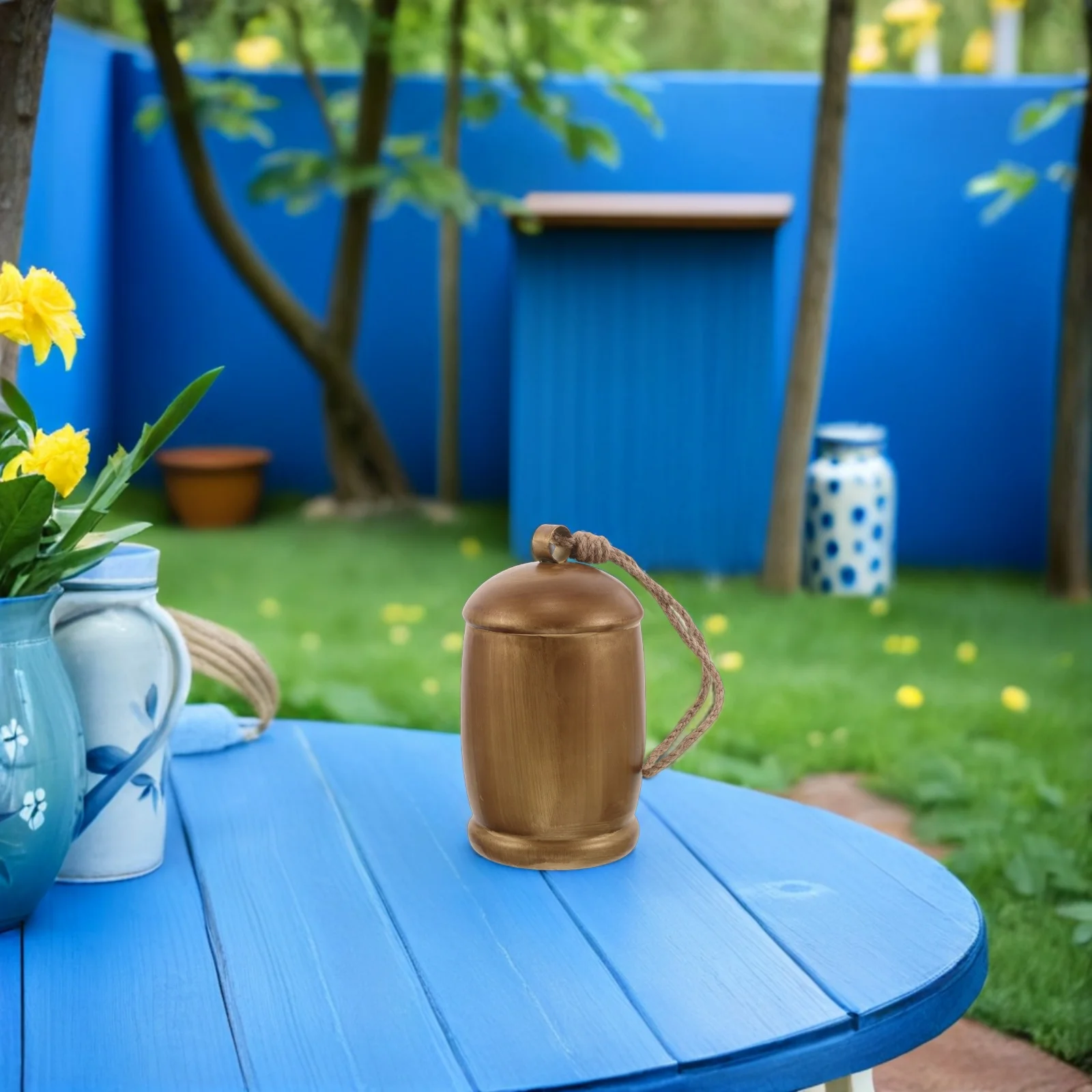 

Small Vintage Rustic Iron Cow Bell Hanging Hemp Rope Loud Cattle Bells for Farm Goat Sheep Anti-Lost Rustic Hanging Bell