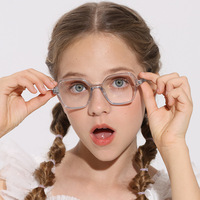 2024 Girls Boys Anti Blue Light Plain Glasses Frame Customized Kids Graduated Glasses 3-12 Prescription Myopia Hyperopia Glasses