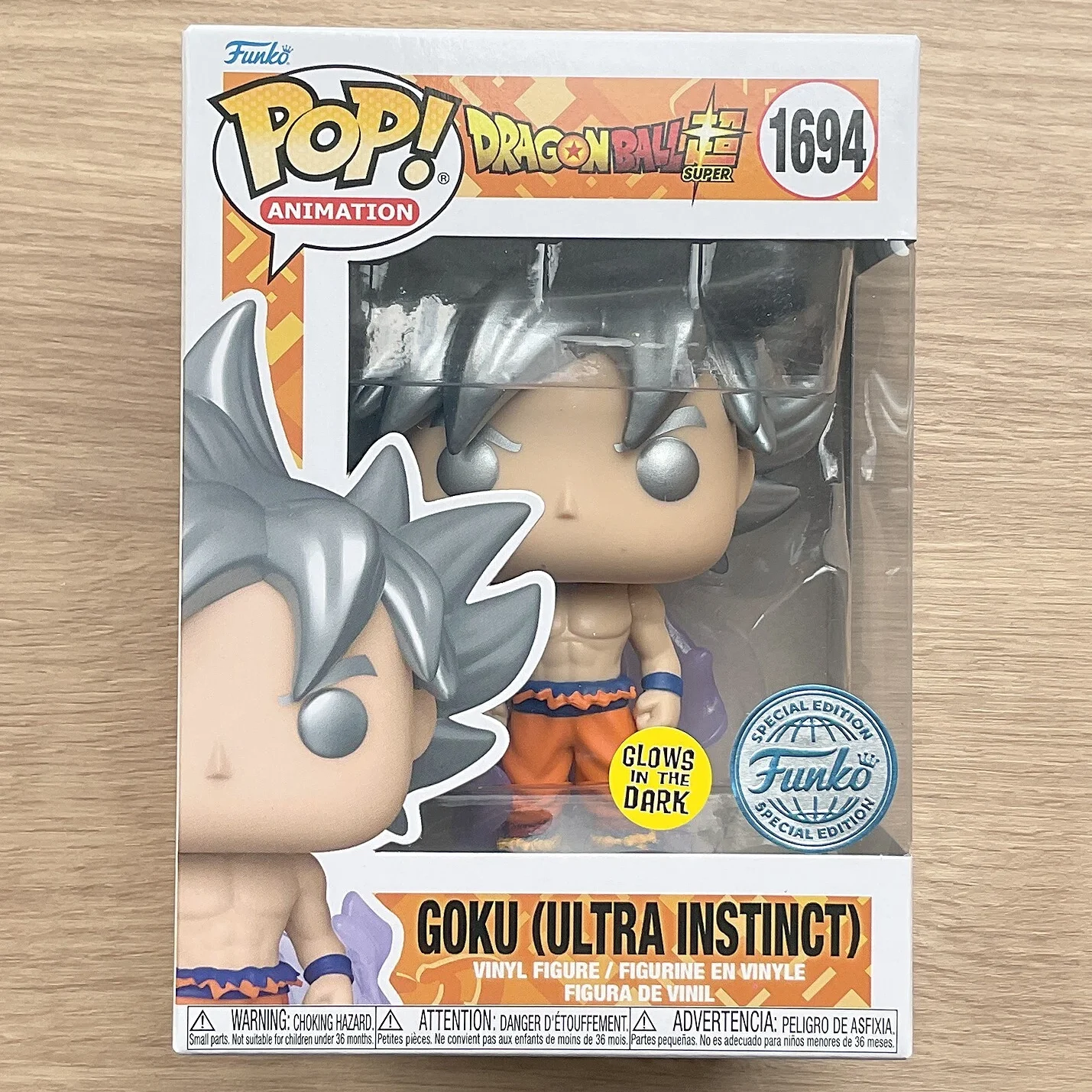 Funko Pop Figure Dragon Ball Super Animation Goku (Ultra Instinct) Glow In The Dark Collectible Limited Edition Model Toy Gift