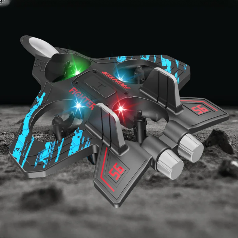 2.4G Remote Control Fighter Electric Foam Glider Stunt Tumbling UAV Hovering Helicopter with LED Colorful Lights Aircraft Model