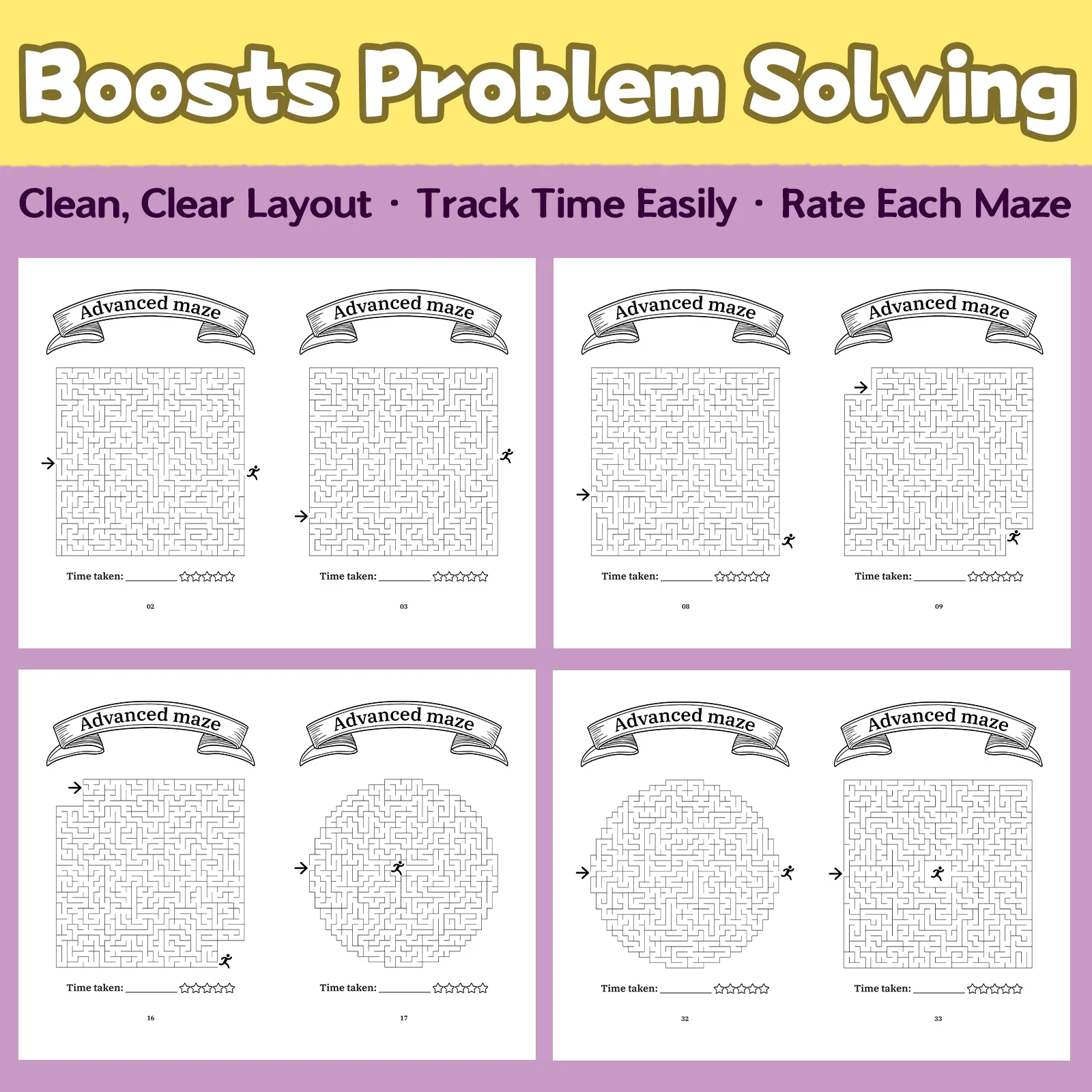 Maze Adventure Advanced Level, Complex Path Challenge Activity, Focus, Visual Tracking, and Logic Thinking Practice