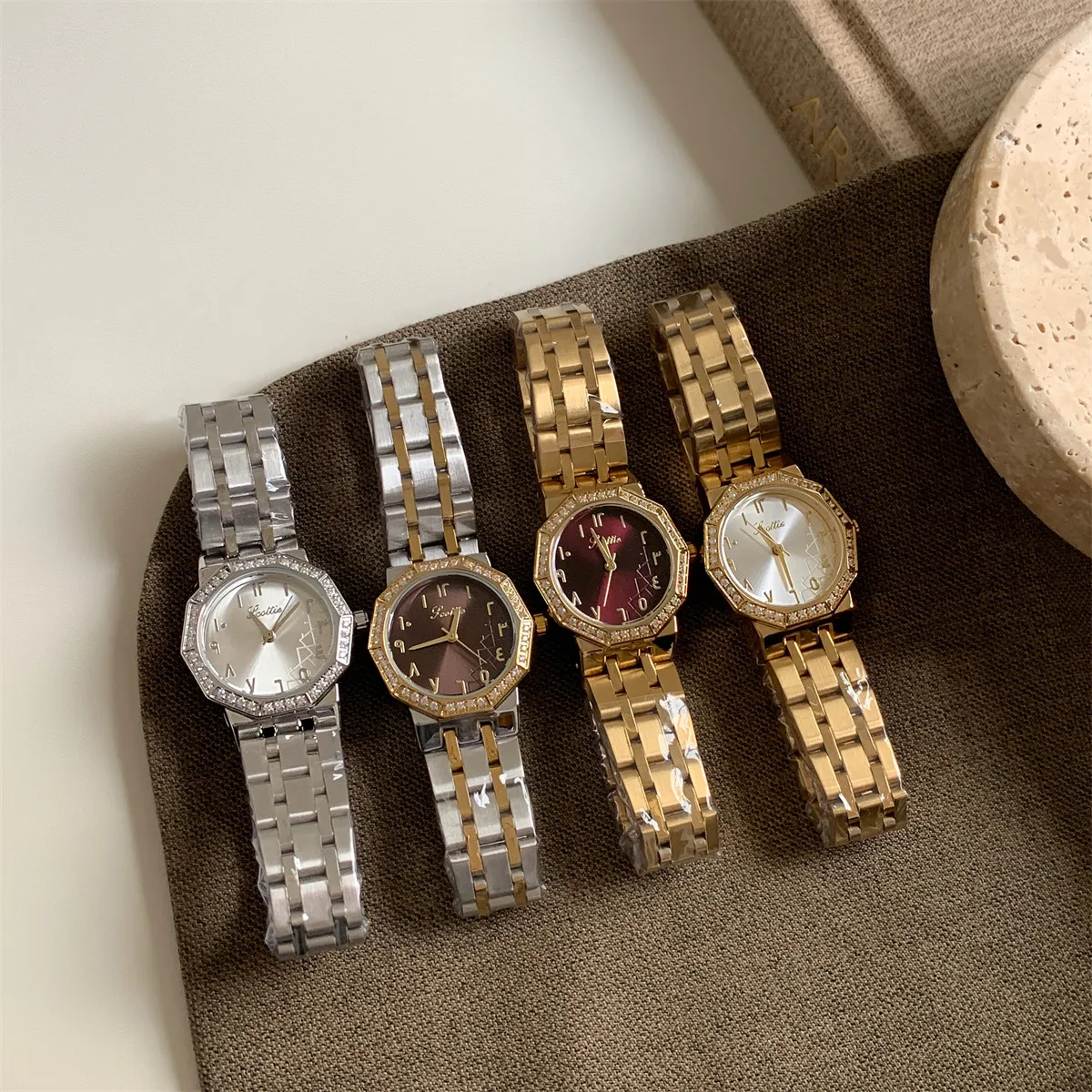 

Fashion temperament minimalist luxury Quartz studded diamond steel strip watch for women's watch Jewelry accessories