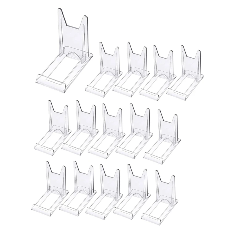 

Plate Stands Plastic Display Holders Picture Plate Holders Clear Mini Easels Stands To Display Pictures Or Plate 15Pcs Durable