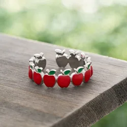 Cute Apple Ring Jewelry Ring for Women Perfect Christmas Jewelry Gift Anniversary Gift for A Loved One Luxury Jewelry
