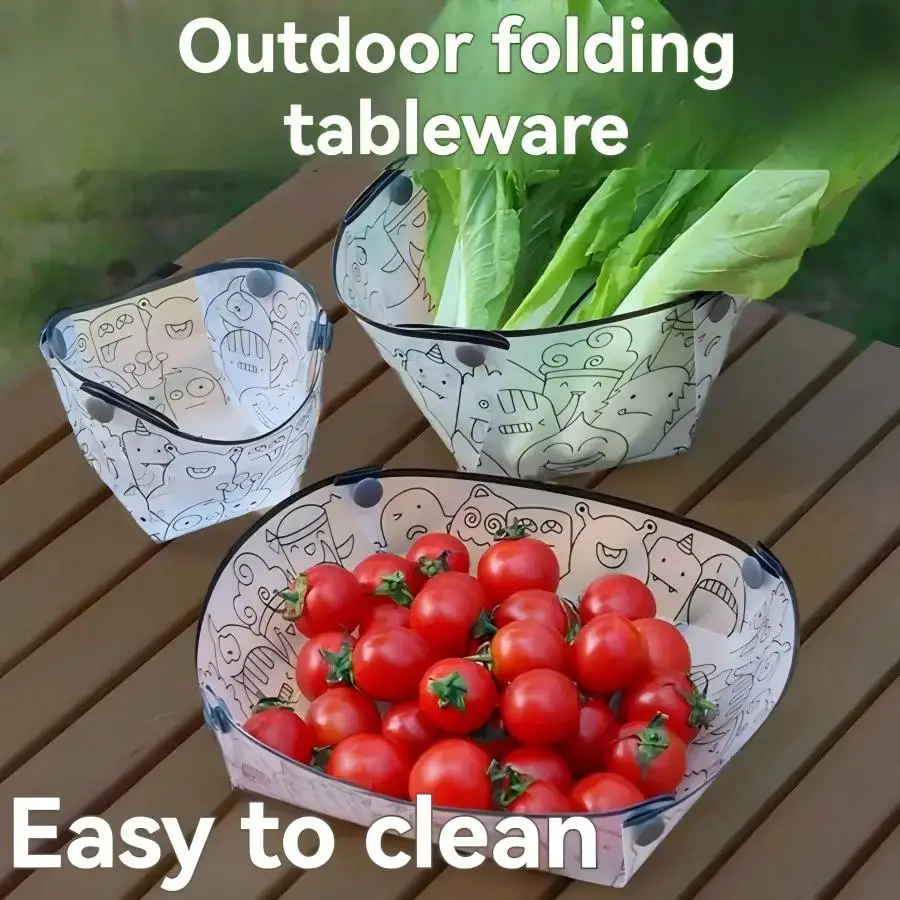 

Ultra-Light Portable Tableware Set - Multi-Purpose,Foldable & Reusable Plastic Bowls,Suitable for Hiking and Camping