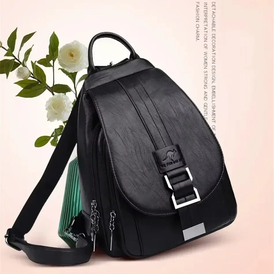 New Women Leather Backpacks Female Vintage Backpack For Teenage Girls School Chest Bag Travel Bagpack Ladies Sac A Dos Back Pack