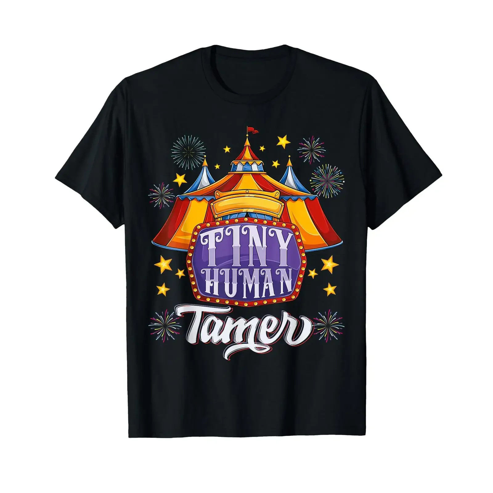 Funny Circus Tiny Human Tamer Carnival Crew Party T Shirt vintage Washed designer clothes homme Stylish Versatile fashion