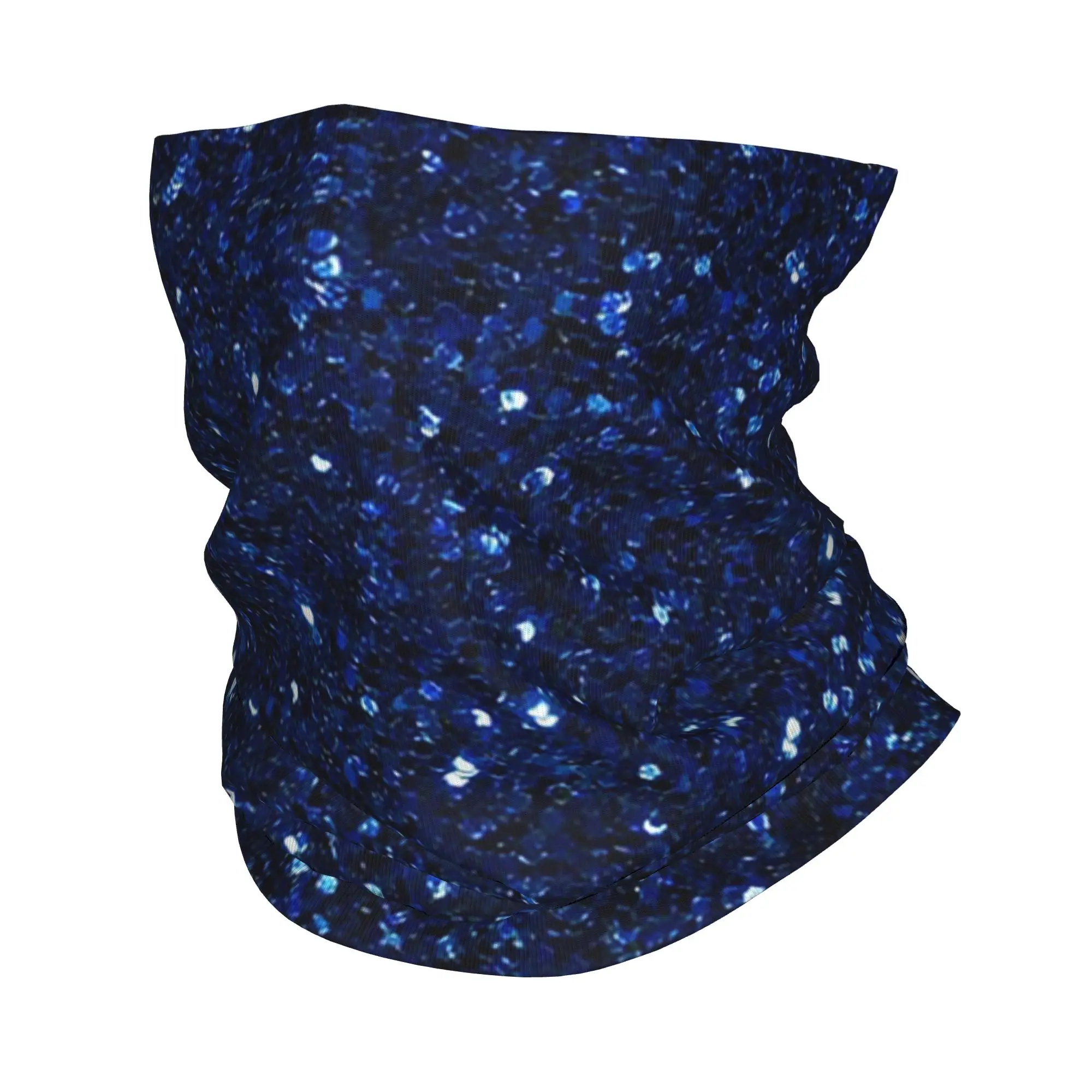 Navy Blue Glitter Sparkle Pattern Bandana Neck Cover Printed Mask Scarf Multi-use Headband Outdoor Sports For Men Women Washable