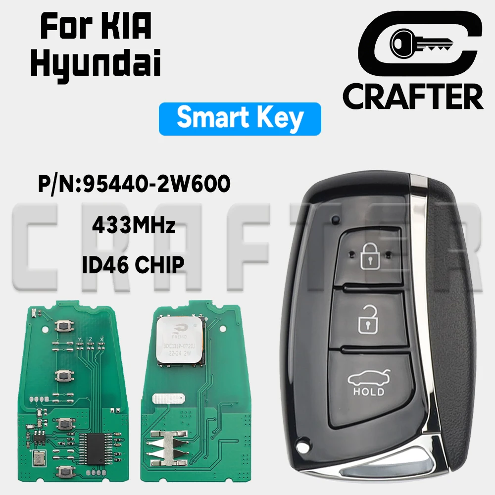 

Key Crafters P/N:95440-2W600 ID 46 CHIP 433MHz Smart Card Key For Hyundai IX45 Santa Fe 2012-2015 SV1-DMFEU03