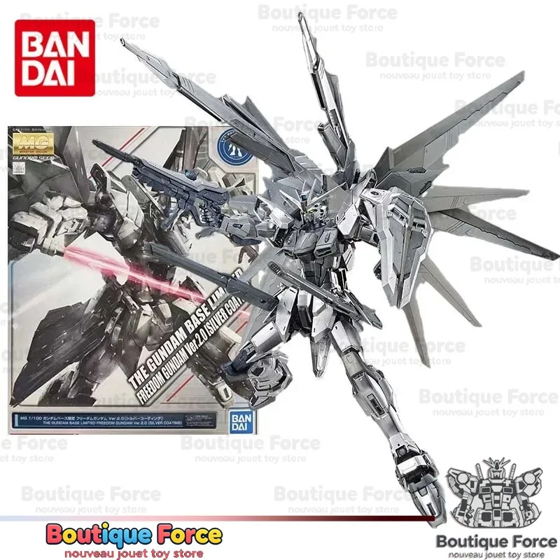 

Bandai Gundam Freedom Ver.2 MG 1/100 Model Kit Gunpla Anime Figure Silver Coating Official Licensed Action Toy Building Kit