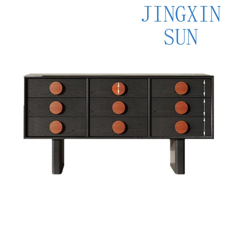 Solid wood entrance dining side cabinet living room home black bedroom storage nine chest cabinet