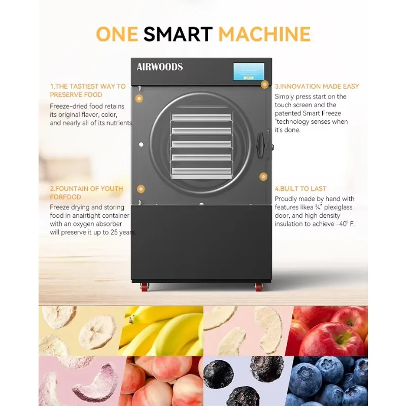 Household Freeze Dryer 7kg/24hour Meat Milk Vegetable Fruit Lyophilizer Freeze Dryer For Long Storage