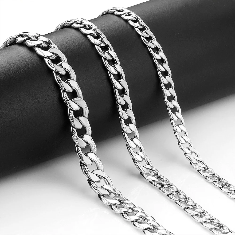 Modische kubanische Kettenhalskette im Hip-Hop-Stil für Männer/Frauen, 925er Sterlingsilber, Muster-Panzerkette, Herrenhalskette