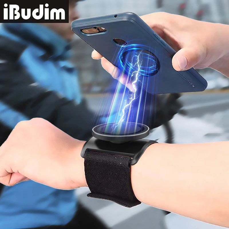 Armband Wristband Mobile Phone Holder Magnetic Wrist Strap Phone Mount Stand for iPhone 16 MagSafe Xiaomi for Cycling Hiking Gym