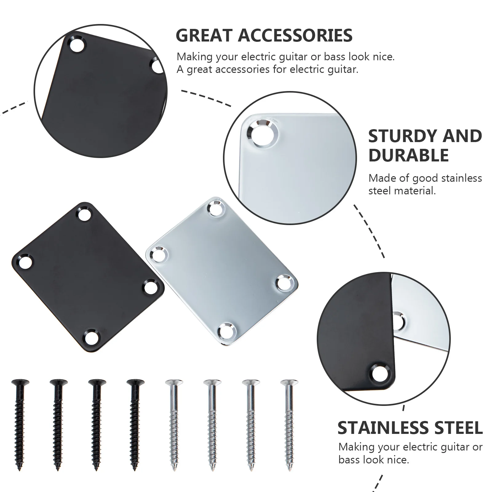 

Electric Guitar Part Neck Joint Plate Metal Board Mounting for Back Replacement