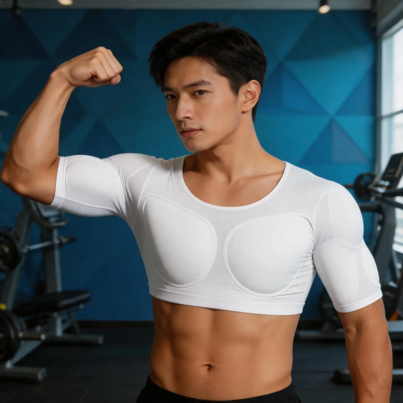 3D Anime Fake Muscle T-Shirt Man Cosplay Arm Chest Underwear Party Shaper Invisible Abdominal Pad Corset Tank Top Undershirts