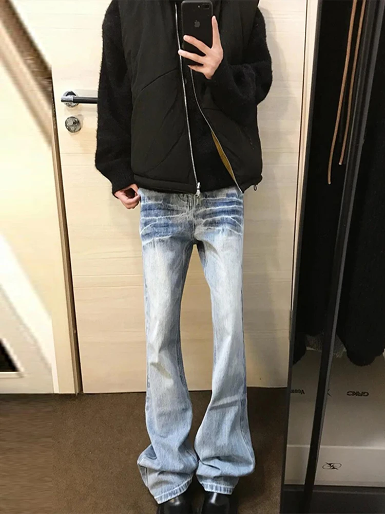 

Мужские джинсы Fce с подкладкой, синие, в стиле American High Street, прямого кроя CleanFit Knife, повседневные брюки прямого кроя