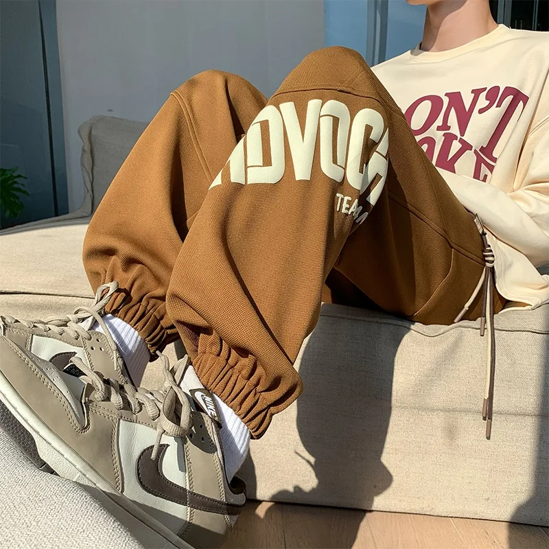 

American High Street Sle Men's Casual Pants Spring Autumn Loose Sports Trousers Youthful Loose Fit Breathable Cargo Pants