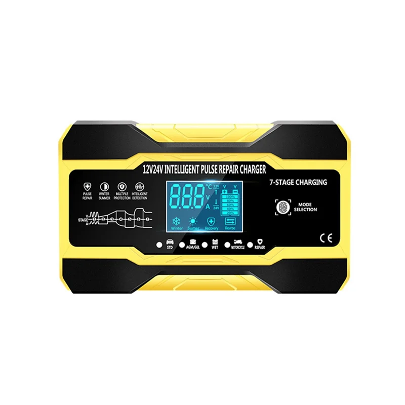 

New Arrival 12V 24V Fully Automatic Smart Charger 10Ahigh Power Portable Car Motorcycle Battery Charger For Battery Charging Dur