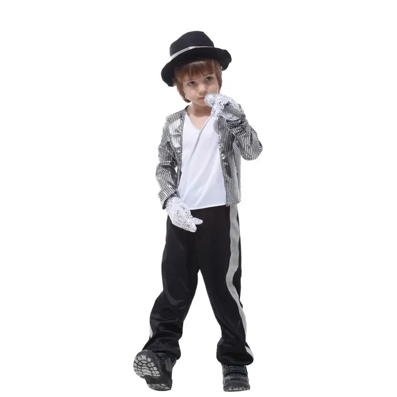 Kids Boys Michael Jackson Cosplay Costume Birthday Party Performance Fancy Dress