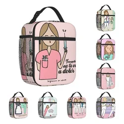 Borse per il pranzo isolate borsa termica contenitore per il pranzo Enfermera En Apuros Doctor Nurse Medical Lunch Box Tote borse per alimenti Picnic