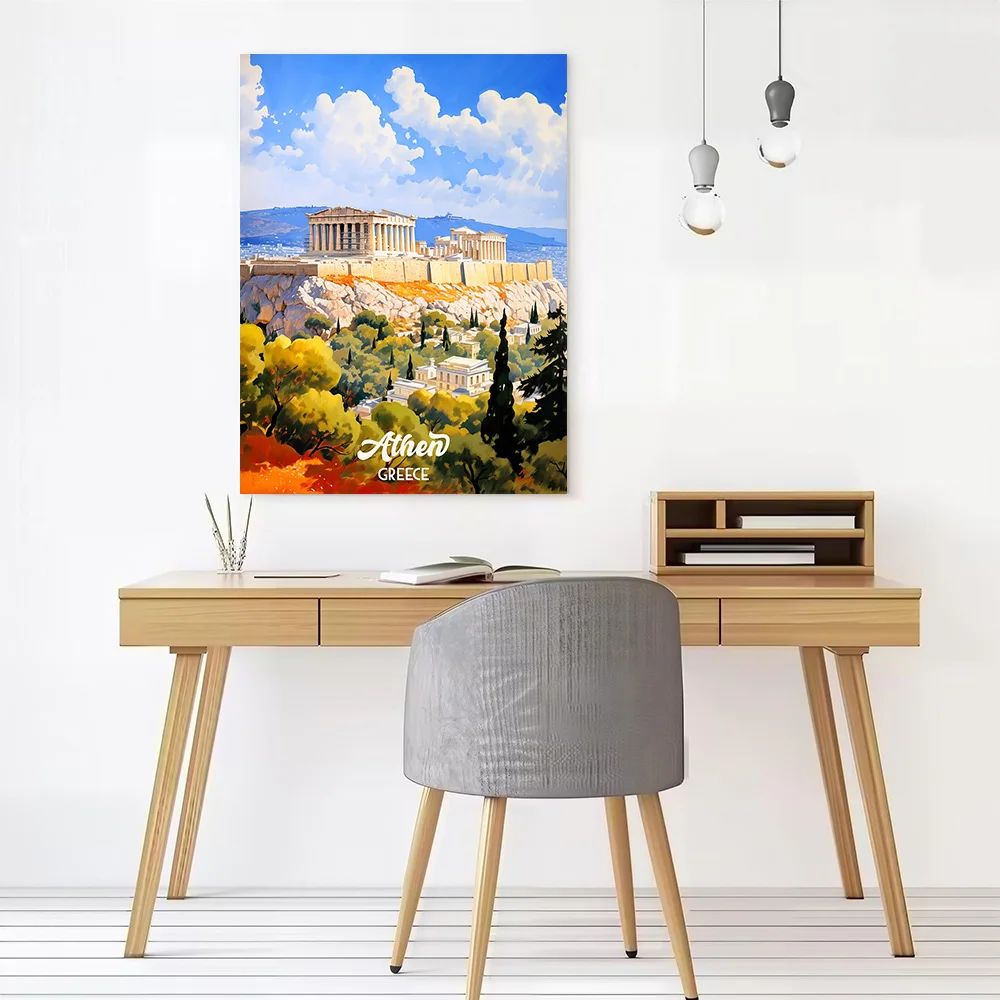 Athens Greece Travel Canvas Poster Wall Art Customizable High Quality Printed Picture for Wand Deko Home Decor Accessories Mural