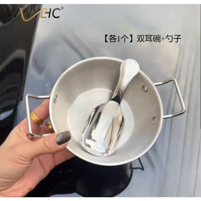 Adequado para 304 café da manhã tigela de aveia salada de frutas iogurte binaural vento de alto valor grande capacidade cereal de leite