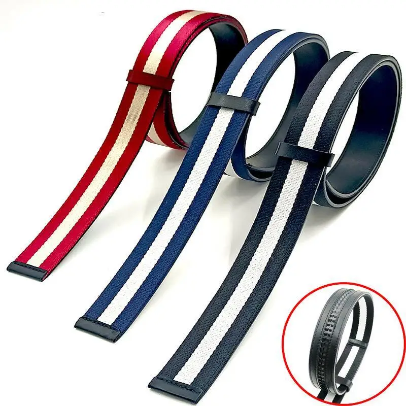 NO buckle Luxury Vintage Designer Brand 34mm Business Belt Men High Quality Leather Male automatic Belt Strap for Jean Waistband