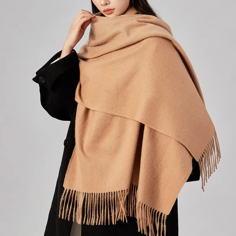 Fringed Wool Shawl Scarves Wraps Women Warm Winter Scarf 70 x 200 cm