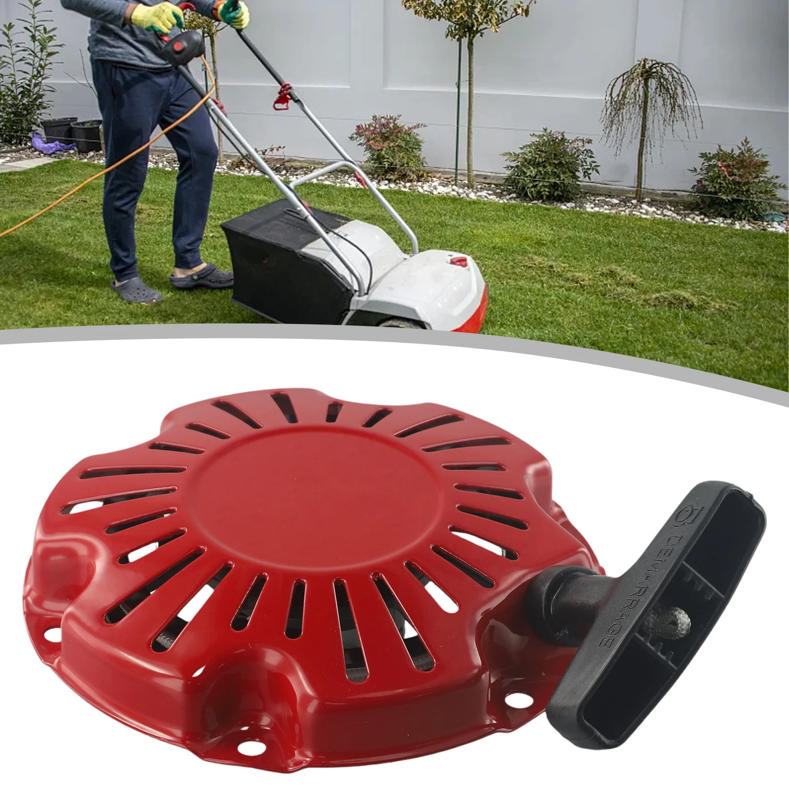 Pull Recoil Starter Generator Lawn Mower Red Replacement Spare Start Tools Turf Cutters Assembly Chainsaw Cord Equipment