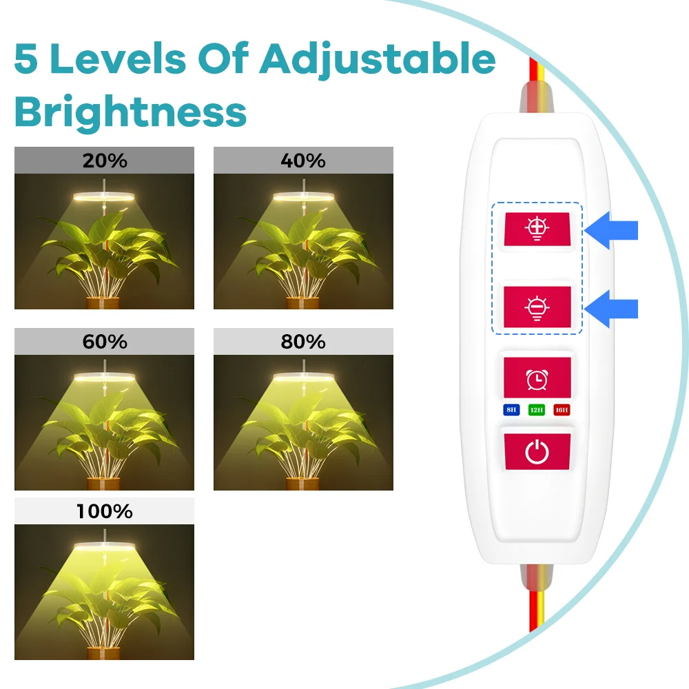 LED Plant Grow Light USB 5V Full Spectrum Hydroponic Dimmable Timer Auto On/Off Cactus Flowers Succulent Growth Cultivation Lamp