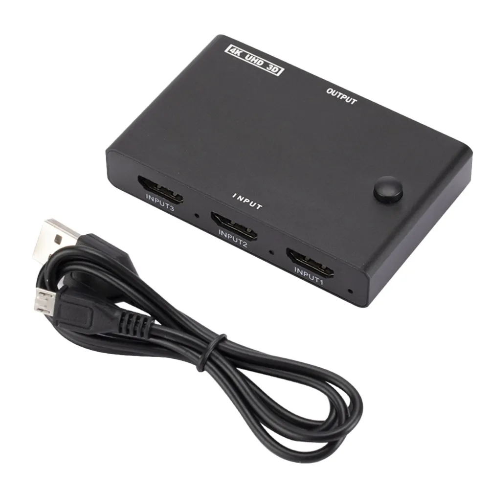 

3 in 1 Out Video Selector Hd Manual Video Splitter Box 4K Support Monitor Projector Console Set Top Box