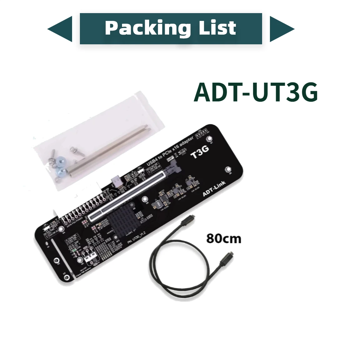 ADT-Link UT3G EGPU Adapter External USB4 to PCIe 4.0 X16 Connector