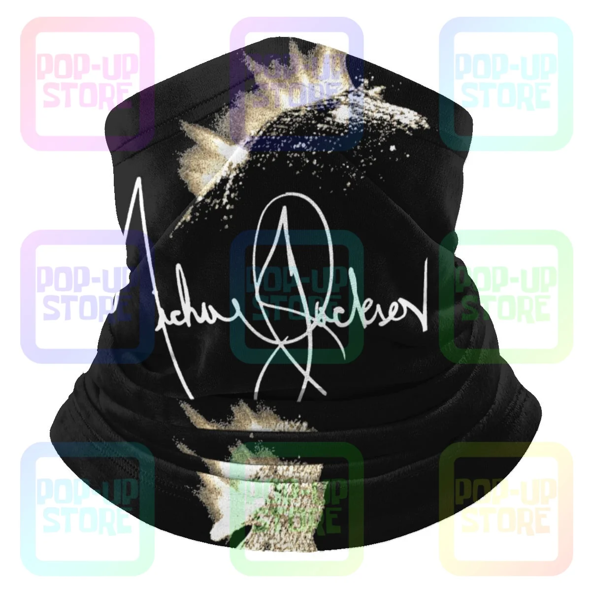 Michael Jackson Concert Tour Signature Microfiber Neck Gaiter Bandana Scarf Ski Running Multifunctional