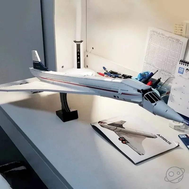كونكورد ايرباص اللبنات التقنية 105 سنتيمتر طائرة الطوب نموذج لغز لعبة عيد الميلاد هدية للطفل والكبار ديكور المنزل