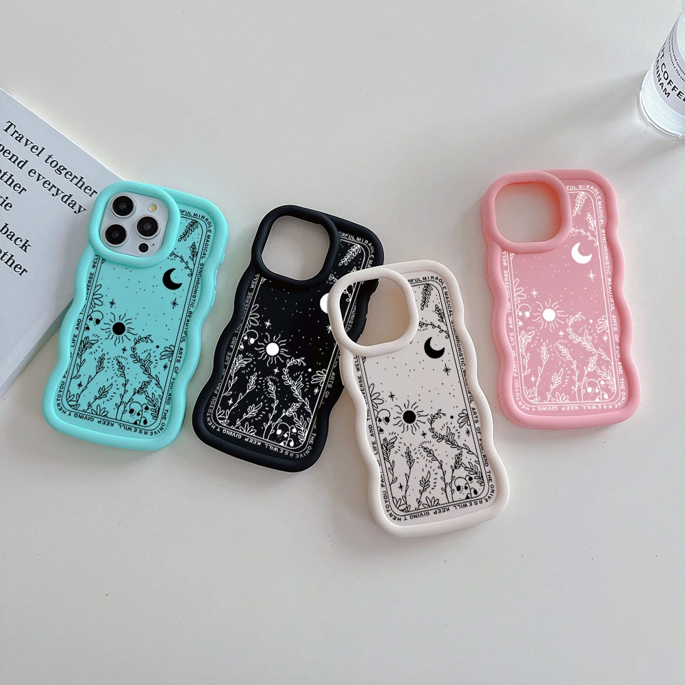 Art Fresh Moon Star Phone Case for OPPO A7 A9 A15 A16K A17 A31 A38 A53 A54 A55 A57 A58 A74 A76 A79 A92 A98 4G 5G Cover