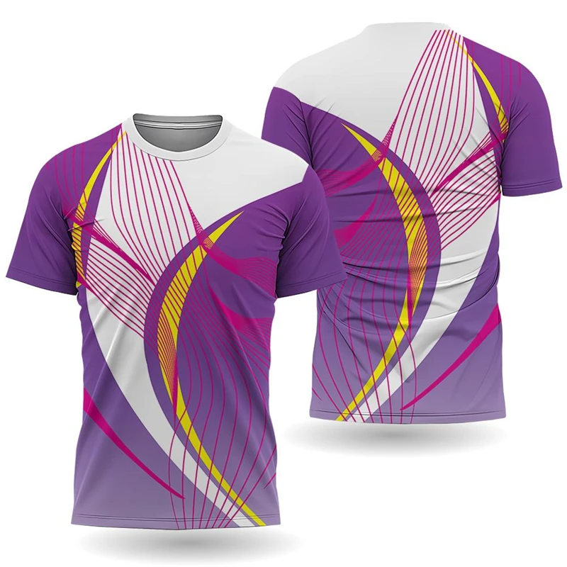 Simple Geometric Graphic Sports T Shirts Summer Casual Streetwear Fashion 3D Printing Men Women T-shirts Loose Fitness Tees Tops