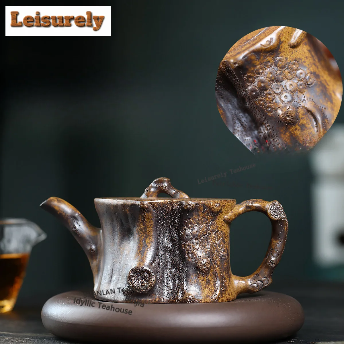 

350ml Yixing Purple Clay Teapot Handmade Tree Stumps Pot Raw Ore Wood-fired Porcelain Mud Tea Maker Kettle With Filter Zisha Tea