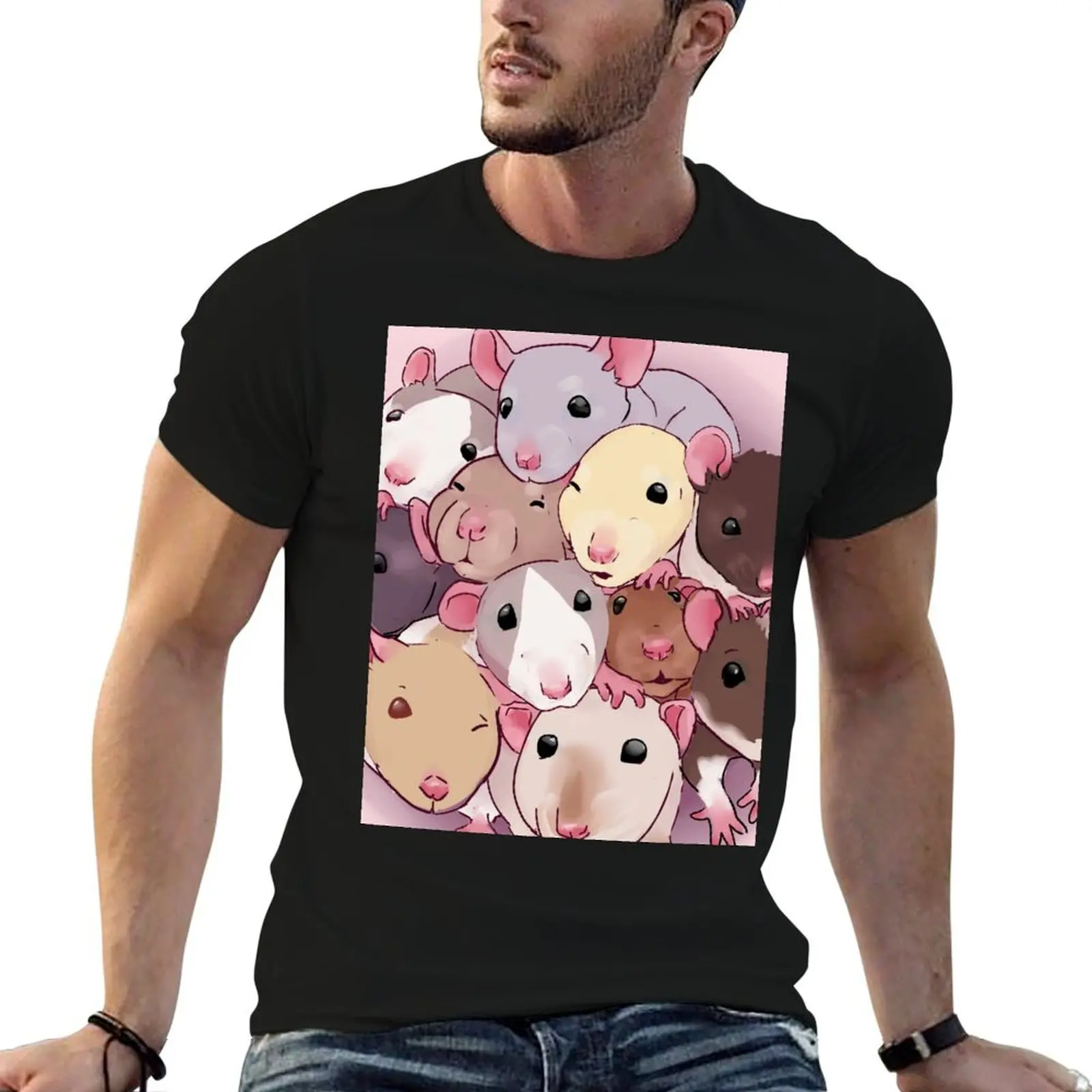 Rat Pile T-Shirt Breathable Gym Short Sleeve T-Shirt